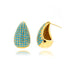 French style simple style water droplets inlay copper zircon ear studs