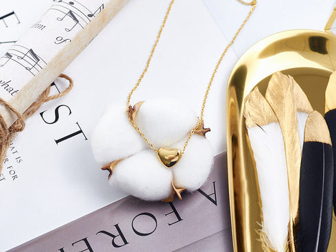 Heart shape stainless steel plating gold plated pendant necklace