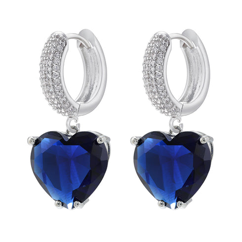 Elegant simple style heart shape 18k drop earrings