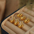 Solid color plating titanium steel 18k gold plated ear studs