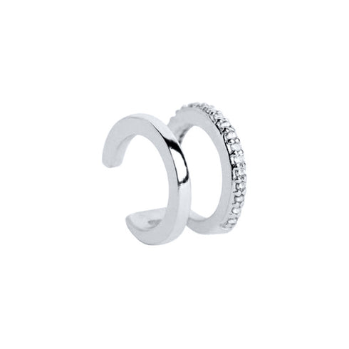 Geometric zircon ear clips 1 piece