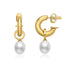 Stainless steel pearl 18k gold plated drop earrings