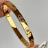 Titanium steel plating inlay zircon 18k gold plated bangle