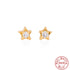 Styles plating inlay sterling silver zircon 18k gold plated ear studs