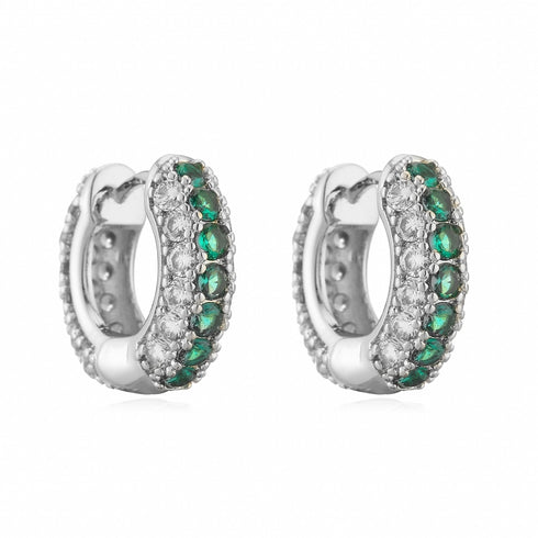 Shiny round plating inlay zircon earrings