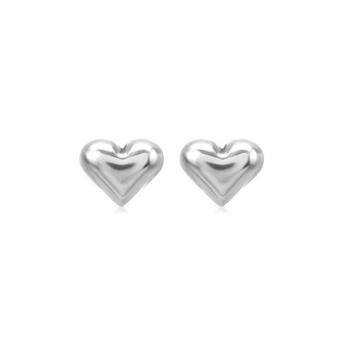 Heart shape stainless steel plating ear studs