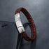 Stainless steel men's leather bracelet magnetic titanium steel jewelry