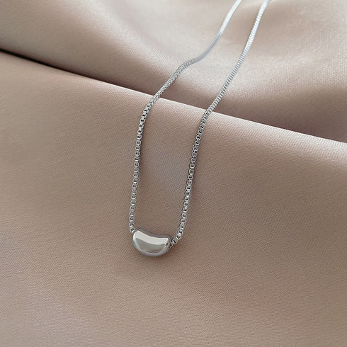 Solid color pea titanium steel gold plated silver plated necklace in bulk