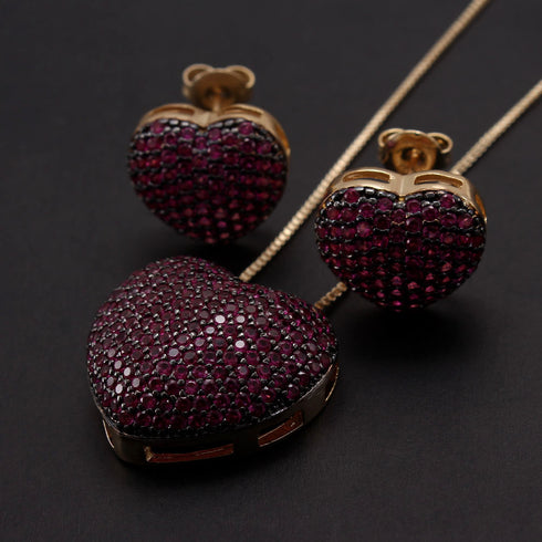 Style commute heart shape zircon white gold plated gold plated