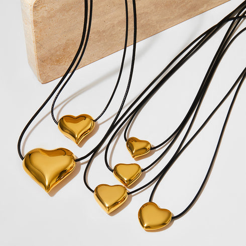 Stainless steel flanelle rope plating pendant necklace