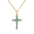 Zircon cross pendant necklace