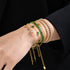 Elegant geometric stainless steel inlay zircon 18k gold plated bracelets