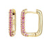 Elegant rectangle plating inlay copper zircon earrings