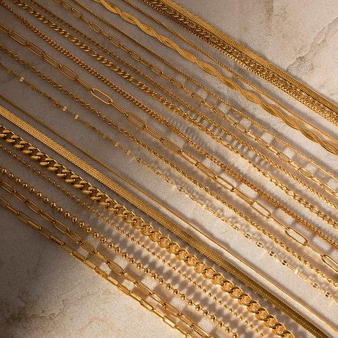 Layered stainless steel plating 18k gold plated necklace