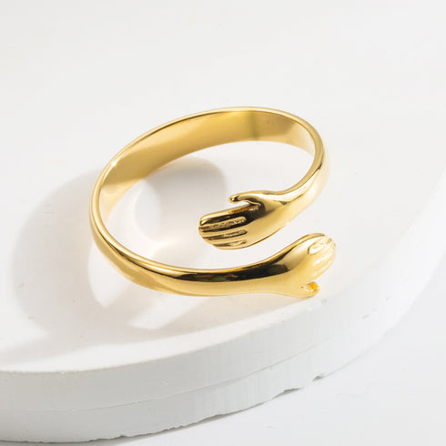 Stainless steel titanium steel plating open rings styles