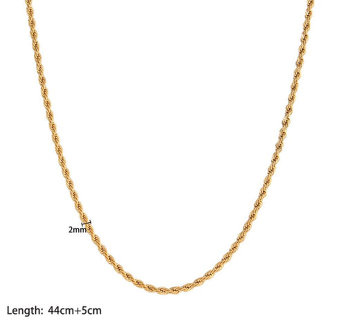 Hip-hop geometric stainless steel titanium steel chain 18k gold plated necklace