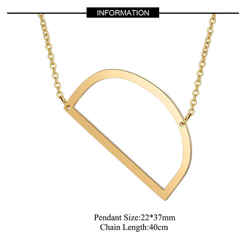 Initial stainless steel polishing plating hollow out 18k gold plated necklace