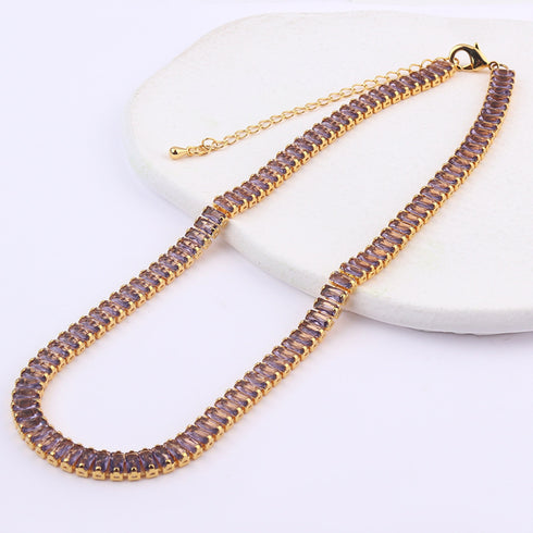 Sweet Solid Color Zircon Necklace