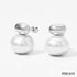 Elegant simple style oval plating inlay stainless steel pearl ear studs