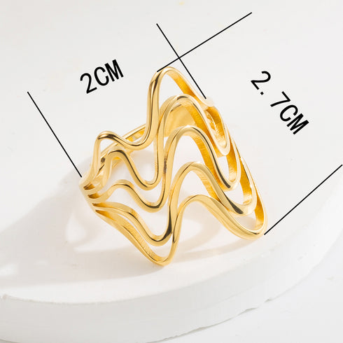 Stainless steel titanium steel plating open rings styles