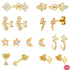 Styles plating inlay sterling silver zircon 18k gold plated ear studs