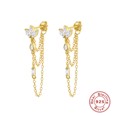 Fashion cross star water droplets sterling silver inlay