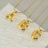 Stainless Steel 18K Gold Plated Casual Letter