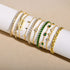 Elegant geometric stainless steel inlay zircon 18k gold plated bracelets