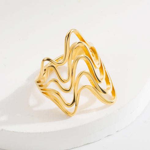 Stainless steel titanium steel plating open rings styles