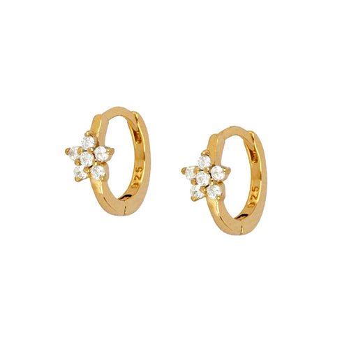 American light luxury s925 silver needle geometric five-pointed