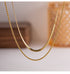 Doble solid color titanium steel plating gold plated layered necklaces