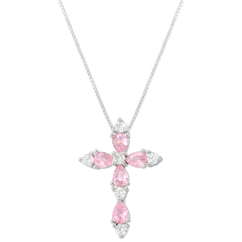Luxurious Cross Inlay Zircon Pendant Necklace