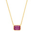 Rectangle titanium steel plating inlay zircon pendant necklace