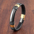 Hip-hop punk rectangle leather stone men's bracelets
