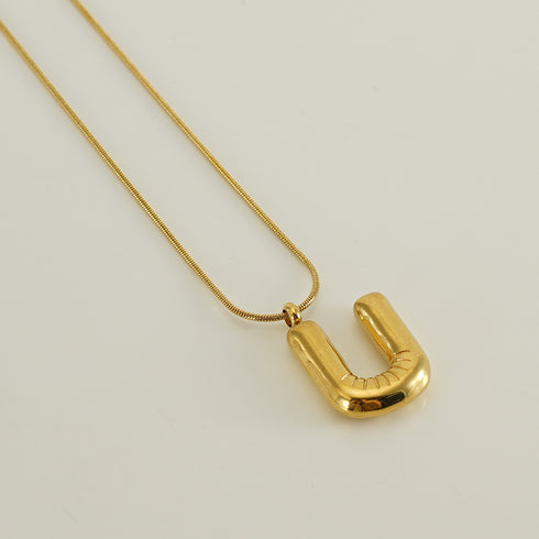 Stainless Steel 18K Gold Plated Casual Letter