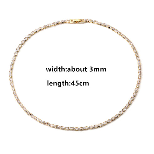 Zircon geometry 18k real gold electroplated necklace