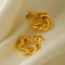 Classic Style Twist Plating Stainless Steel 18K Gold Plated Ear Studs