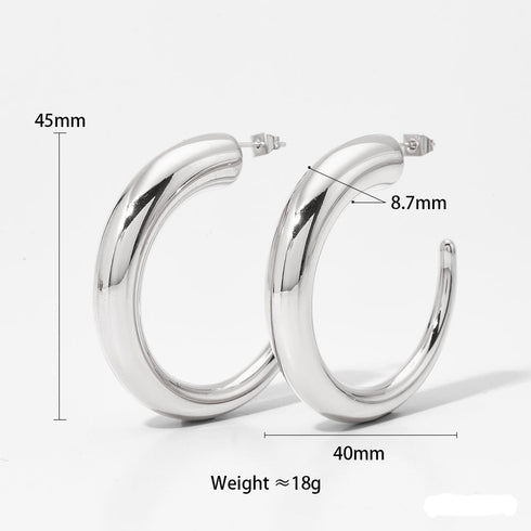 Classic style c shape polishing ear studs