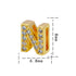 Letter titanium steel copper 18k gold plated charms (without chain)