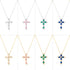 Luxurious Cross Inlay Zircon Pendant Necklace