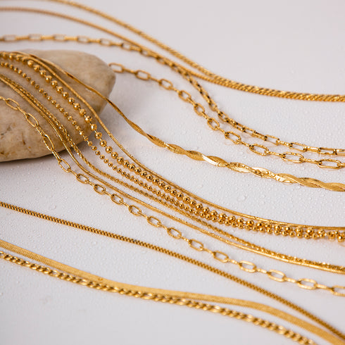 Layered stainless steel plating 18k gold plated necklace