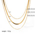 Solid color stainless steel plating 18k gold plated three layer necklace
