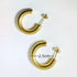 Shiny semicircle polishing plating titanium steel 18k gold plated ear studs
