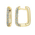 Elegant rectangle plating inlay copper zircon earrings