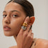 Retro Plating Geometric chunky rings