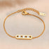 Elegant geometric stainless steel inlay zircon 18k gold plated bracelets