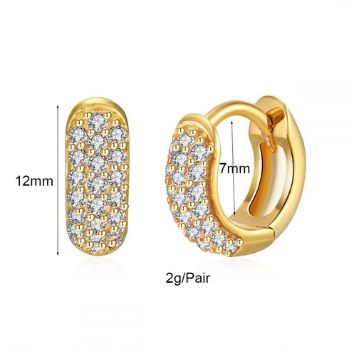 18k gold plated small huggies earrings