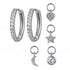 925 silver needle four small pendants set earrings