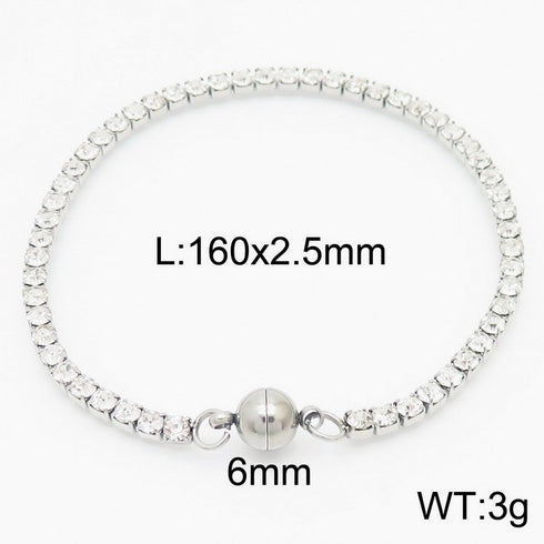 Geometric titanium steel plating inlay zircon bracelets