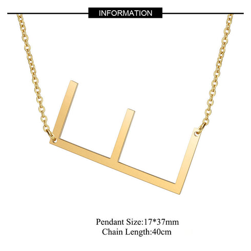 Initial stainless steel polishing plating hollow out 18k gold plated necklace